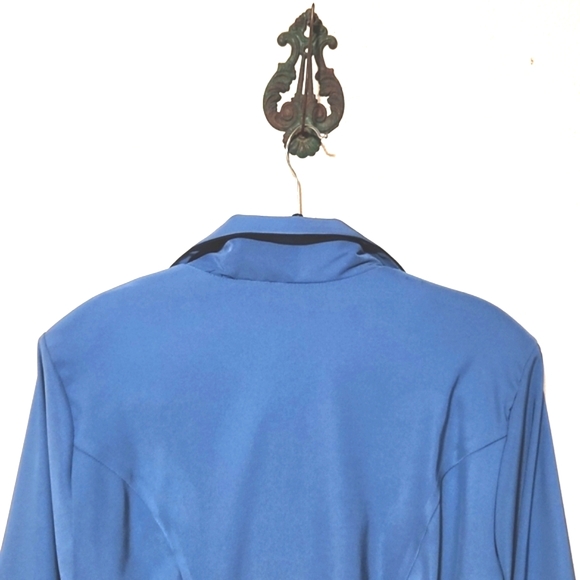 Dressbarn Woman Vintage Blue 3/4 Cuffed Sleeve Jacket Blazer Women's Size 16 - Picture 5 of 8